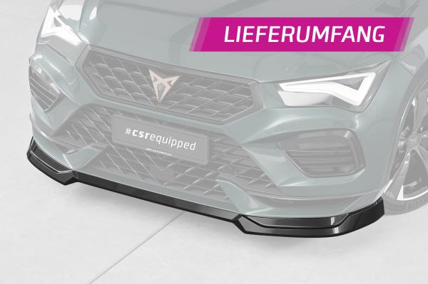 CSR Frontspoiler | Cup-Spoilerlippe mit ABE für Cupra Ateca (Typ 5FP, KH7) CSL842-L schwarz matt (Lackierung erforderlich)