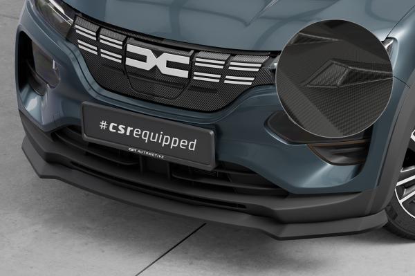CSR Frontspoiler | Cup-Spoilerlippe mit ABE für Dacia Spring Electric CSL843-M Carbon Look matt strukturiert (keine Lackierung erforderlich)