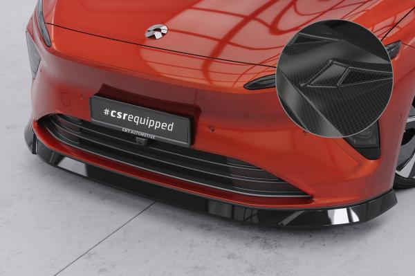 CSR Frontspoiler | Cup-Spoilerlippe mit ABE für Nio ET7 CSL847-C Carbon Look Hochglanz (keine Lackierung erforderlich)