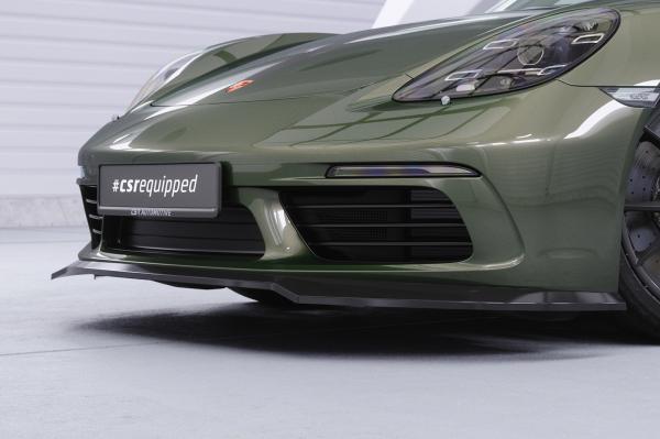 CSR Frontspoiler | Cup-Spoilerlippe mit ABE für Porsche 718 Boxster 982 / 718 Cayman 982 CSL853-L Lackierung erforderlich (schwarz matt)
