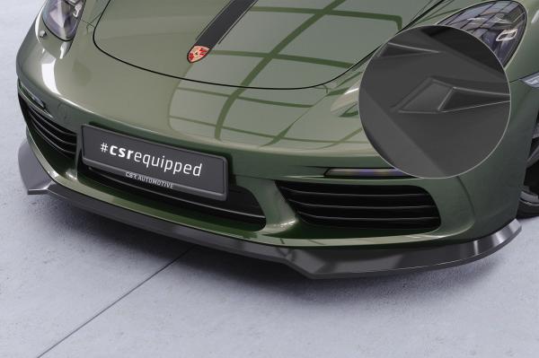 CSR Frontspoiler | Cup-Spoilerlippe mit ABE für Porsche 718 Boxster 982 / 718 Cayman 982 CSL853-L Lackierung erforderlich (schwarz matt)