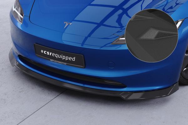 CSR Frontspoiler | Cup-Spoilerlippe mit ABE für Tesla Model 3 CSL869-S Strukturiert schwarz matt (keine Lackierung erforderlich)