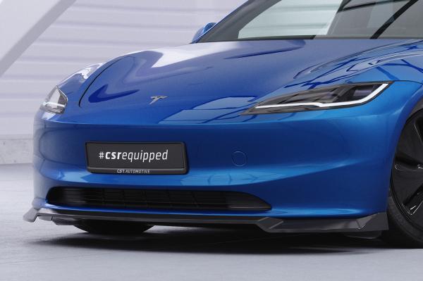 CSR Frontspoiler | Cup-Spoilerlippe mit ABE für Tesla Model 3 CSL869-M Carbon Look matt strukturiert (keine Lackierung erforderlich)