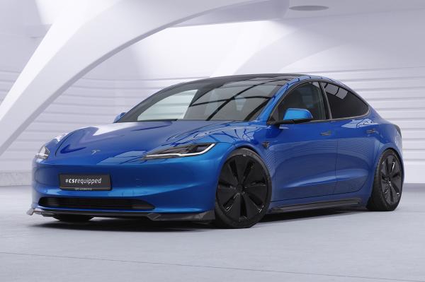 CSR Frontspoiler | Cup-Spoilerlippe mit ABE für Tesla Model 3 CSL869-M Carbon Look matt strukturiert (keine Lackierung erforderlich)