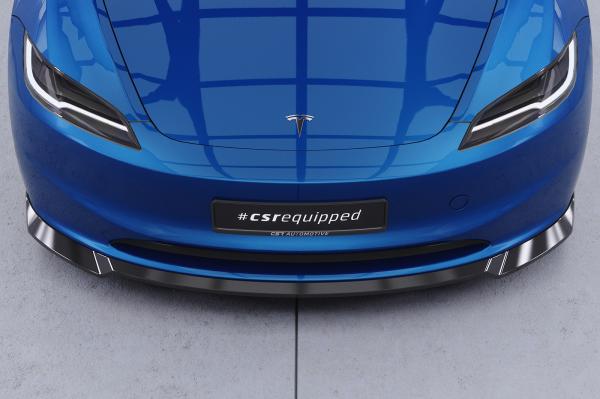 CSR Frontspoiler | Cup-Spoilerlippe mit ABE für Tesla Model 3 CSL869-M Carbon Look matt strukturiert (keine Lackierung erforderlich)