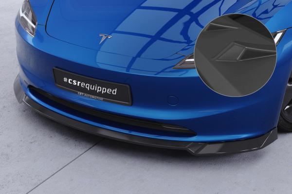 CSR Frontspoiler | Cup-Spoilerlippe mit ABE für Tesla Model 3 CSL869-L Lackierung erforderlich (schwarz matt)