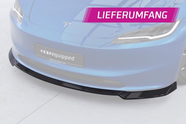 CSR Frontspoiler | Cup-Spoilerlippe mit ABE für Tesla Model 3 CSL869-M Carbon Look matt strukturiert (keine Lackierung erforderlich)