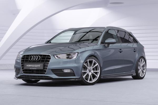 CSR Frontspoiler | Cup-Spoilerlippe mit ABE für Audi A3 8V CSL870-G Glossy schwarz Hochglanz (keine Lackierung erforderlich)