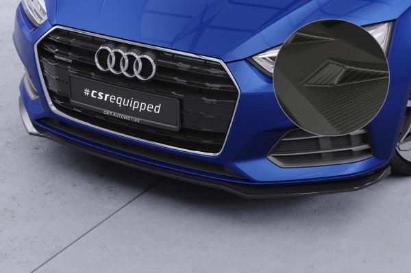 CSR Frontspoiler | Cup-Spoilerlippe mit ABE für Audi A5 (F5) CSL873-M Carbon Look matt strukturiert (keine Lackierung erforderlich)