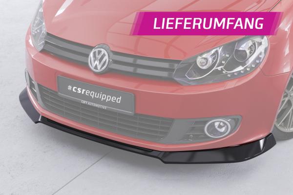 CSR Frontspoiler | Cup-Spoilerlippe mit ABE für VW Golf 6 (Typ 5K1) CSL877-L schwarz matt (Lackierung erforderlich)