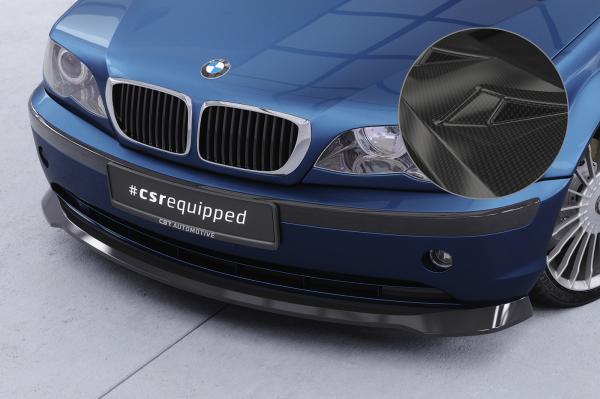 CSR Frontspoiler | Cup-Spoilerlippe mit ABE für BMW 3er E46 Limo / Touring CSL878-C Carbon Look glänzend (keine Lackierung erforderlich)