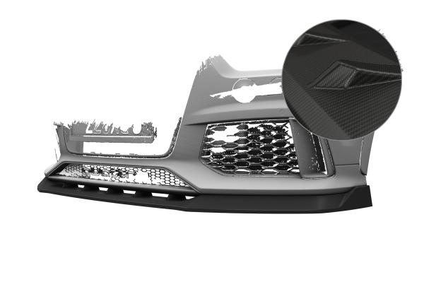 CSR Frontspoiler | Cup-Spoilerlippe mit ABE für Audi RSQ3 (8U) CSL879-M Carbon Look matt strukturiert (keine Lackierung erforderlich)