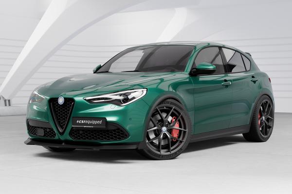 CSR Frontspoiler | Cup-Spoilerlippe mit ABE für Alfa Romeo Stelvio CSL886-L schwarz matt (Lackierung erforderlich)