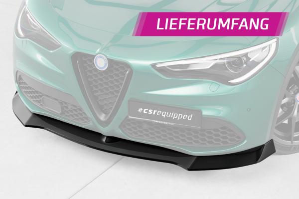 CSR Frontspoiler | Cup-Spoilerlippe mit ABE für Alfa Romeo Stelvio CSL886-L schwarz matt (Lackierung erforderlich)