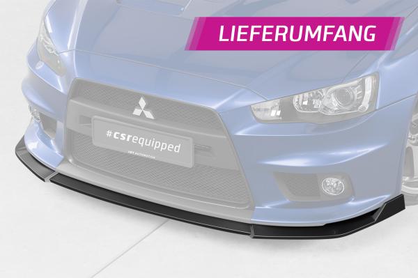 CSR Frontspoiler | Cup-Spoilerlippe mit ABE für Mitsubishi Lancer Evolution X CSL887-M Carbon Look matt strukturiert (keine Lackierung erforderlich)