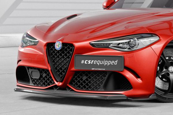 CSR Frontspoiler | Cup-Spoilerlippe mit ABE für Alfa Romeo Giulia Quadrifoglio CSL902-L schwarz matt (Lackierung erforderlich)