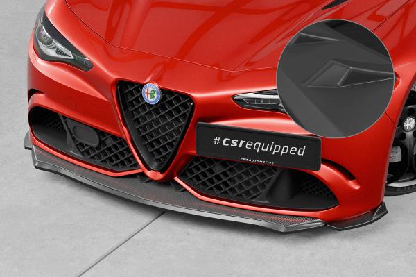 CSR Frontspoiler | Cup-Spoilerlippe mit ABE für Alfa Romeo Giulia Quadrifoglio CSL902-L schwarz matt (Lackierung erforderlich)