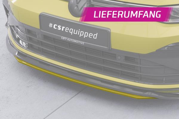 CSR Frontspoiler | Cup-Spoilerlippe mit ABE für VW Golf 8 CSL903-L Lackierung erforderlich (schwarz matt)