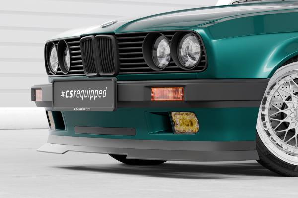 CSR Frontspoiler | Cup-Spoilerlippe mit ABE für BMW 3er E30 Coupe CSL906-G Glossy schwarz Hochglanz (keine Lackierung erforderlich)