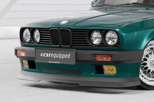 CSR Frontspoiler | Cup-Spoilerlippe mit ABE für BMW 3er E30 Coupe CSL906-G Glossy schwarz Hochglanz (keine Lackierung erforderlich)