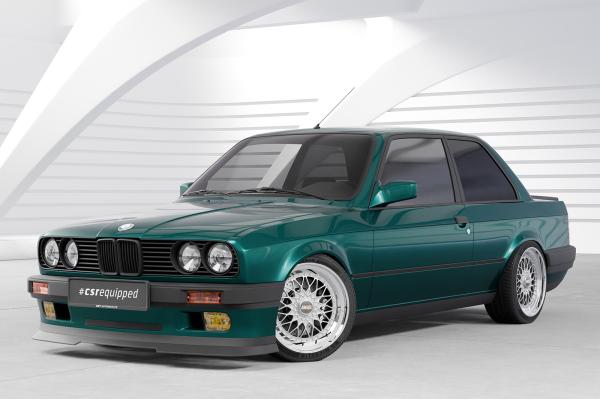 CSR Frontspoiler | Cup-Spoilerlippe mit ABE für BMW 3er E30 Coupe CSL906-G Glossy schwarz Hochglanz (keine Lackierung erforderlich)