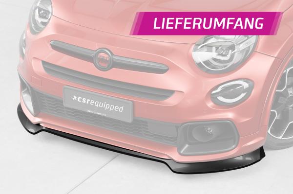 CSR Frontspoiler | Cup-Spoilerlippe mit ABE für Fiat 500X Sport CSL908-L schwarz matt (Lackierung erforderlich)