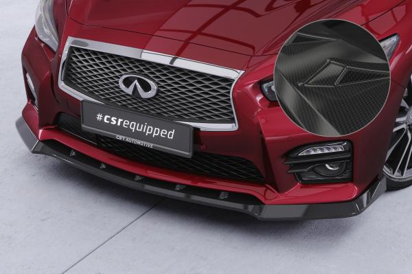 CSR Frontspoiler | Cup-Spoilerlippe mit ABE für Infiniti Q50 CSL914-C Carbon Look glänzend (keine Lackierung erforderlich)