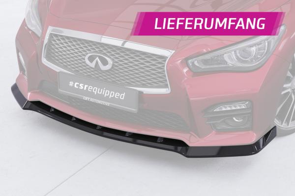 CSR Frontspoiler | Cup-Spoilerlippe mit ABE für Infiniti Q50 CSL914-G Glossy schwarz glänzend (keine Lackierung erforderlich)