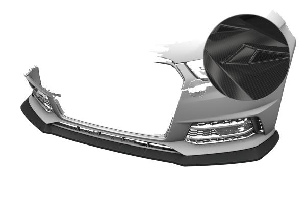 CSR Frontspoiler | Cup-Spoilerlippe mit ABE für Audi A1 (8X) S-Line CSL919-C Carbon Look Hochglanz (keine Lackierung erforderlich)