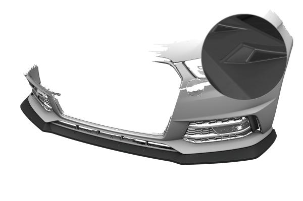 CSR Frontspoiler | Cup-Spoilerlippe mit ABE für Audi A1 (8X) S-Line CSL919-L schwarz matt (Lackierung erforderlich)