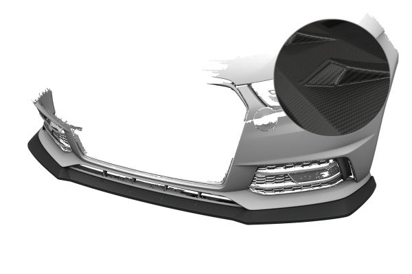 CSR Frontspoiler | Cup-Spoilerlippe mit ABE für Audi A1 (8X) S-Line CSL919-M Carbon Look matt strukturiert (keine Lackierung erforderlich)