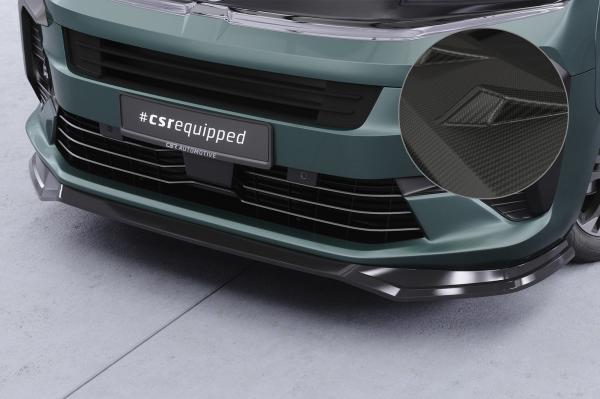 CSR Frontspoiler | Cup-Spoilerlippe mit ABE für Opel Zafira Life CSL926-M Carbon Look matt strukturiert (keine Lackierung erforderlich)
