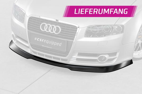CSR Frontspoiler | Cup-Spoilerlippe mit ABE für Audi A4 B7 CSL928-G Glossy schwarz Hochglanz (keine Lackierung erforderlich)