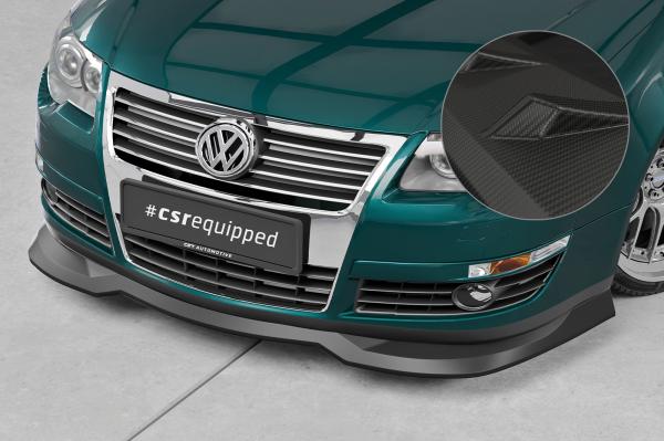 CSR Frontspoiler | Cup-Spoilerlippe mit ABE für VW Passat B6 (3C) CSL941-M Carbon Look matt strukturiert (keine Lackierung erforderlich)