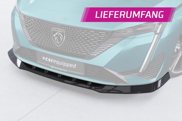 CSR Frontspoiler | Cup-Spoilerlippe mit ABE für Peugeot 308 (P51) CSL945-L schwarz matt (Lackierung erforderlich)