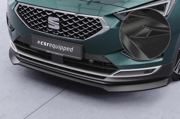 CSR Frontspoiler | Cup-Spoilerlippe mit ABE für Seat Tarraco CSL946-C Carbon Look glänzend (keine Lackierung erforderlich)