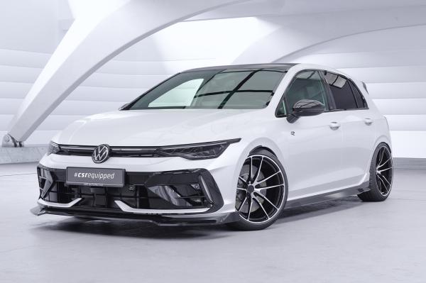 CSR Frontspoiler | Cup-Spoilerlippe mit ABE für VW Golf 8 R CSL947-S Strukturiert schwarz matt (keine Lackierung erforderlich)