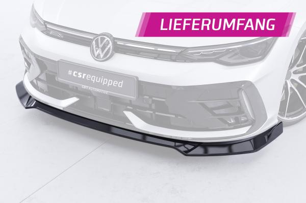 CSR Frontspoiler | Cup-Spoilerlippe mit ABE für VW Golf 8 R CSL947-S Strukturiert schwarz matt (keine Lackierung erforderlich)