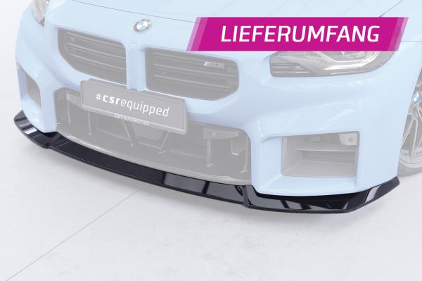 CSR Frontspoiler | Cup-Spoilerlippe mit ABE für BMW M2 G87 CSL981-C Carbon Look Hochglanz (keine Lackierung erforderlich)