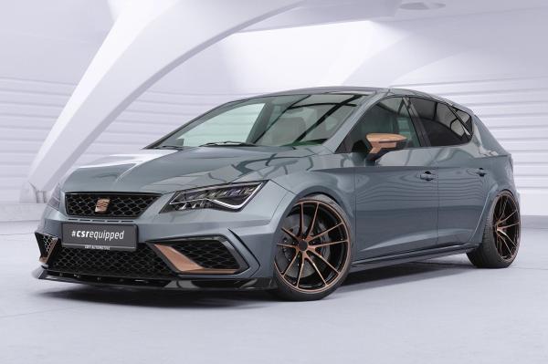 CSR Frontspoiler | Cup-Spoilerlippe mit ABE für Seat Leon 3 (Typ 5F) Cupra R  CSL885-G Glossy schwarz glänzend (keine Lackierung erforderlich)