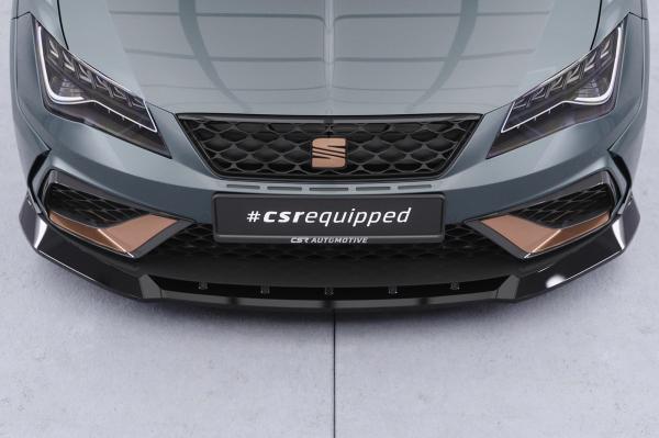 CSR Frontspoiler | Cup-Spoilerlippe mit ABE für Seat Leon 3 (Typ 5F) Cupra R  CSL885-C Carbon Look glänzend (keine Lackierung erforderlich)