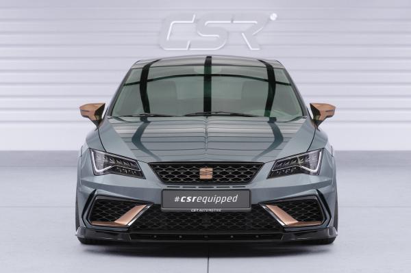 CSR Frontspoiler | Cup-Spoilerlippe mit ABE für Seat Leon 3 (Typ 5F) Cupra R  CSL885-S Strukturiert schwarz matt (keine Lackierung erforderlich)