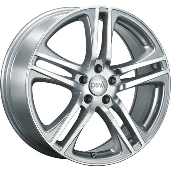 DBV Alufelge Mauritius silber metallic, front poliert 8x19 ET35 5x112 Nabe 57.1mm KBA 47258
