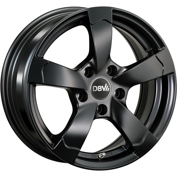 DBV Alufelge Torino II schwarz matt 8x18 ET48 5x112 Nabe 66.6mm KBA 48881