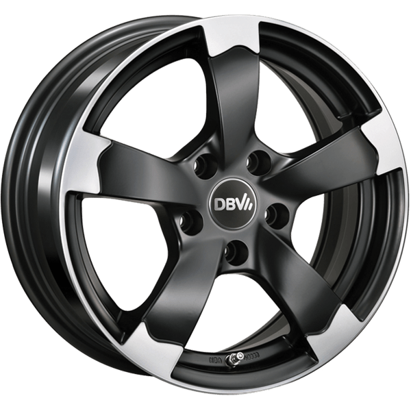 DBV Alufelge Torino II schwarz matt, poliert 8.5x19 ET30 5x112 Nabe 66.6mm KBA 48880