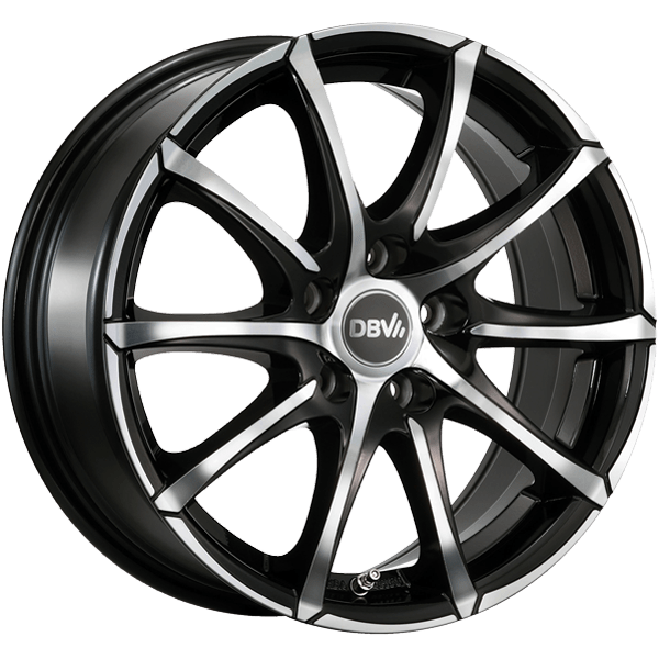 DBV Alufelge Tropez schwarz glänzend, front poliert 6.5x15 ET40 5x114.3 Nabe 74.1mm KBA 49157