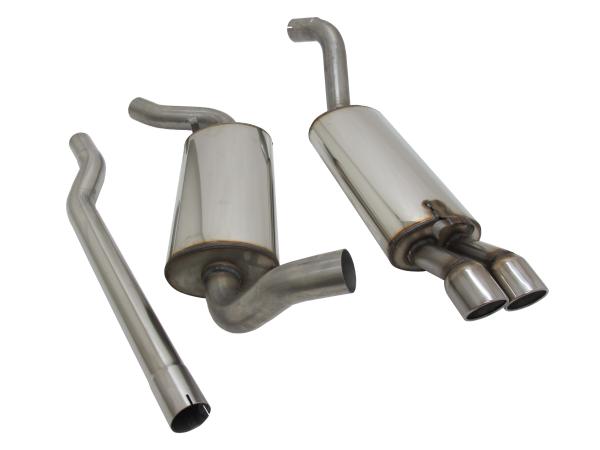 Novus Edelstahl Sportauspuffanlage ab Kat für Audi 80/90 Typ 89 Cabrio/Coupé/Limousine 1.6–2.8 – Endrohr 2x76 mm SR-Design – mit EG Genehmigung