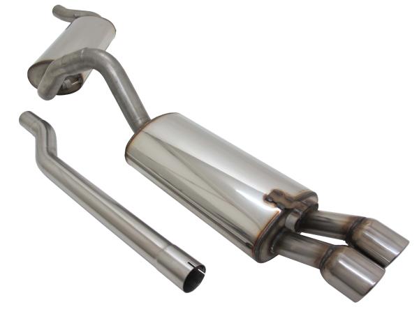 Novus Edelstahl Sportauspuffanlage ab Kat für Audi 80/90 Typ 89 Cabrio/Coupé/Limousine 1.6–2.8 – Endrohr 2x76 mm SR-Design – mit EG Genehmigung