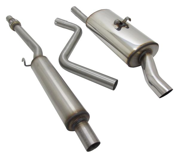 Novus Edelstahl Sportauspuffanlage ab Kat für VW Polo 86C 1.0–1.3 / G40 – Endrohr 1x60 mm S-Design – mit EG Genehmigung