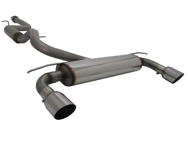 Novus Edelstahl Gruppe A Komplettanlage ab Kat für Ford Focus MK2 ST (DA3) Bj. 2005–2010 – 2.5 T – Endrohr 1x100 mm MS-Design links/rechts – mit EG Genehmigung